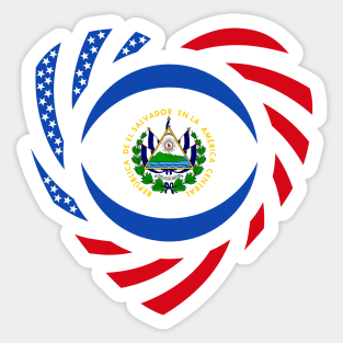 Salvadoran American Multinational Patriot Flag Series (Heart) Sticker